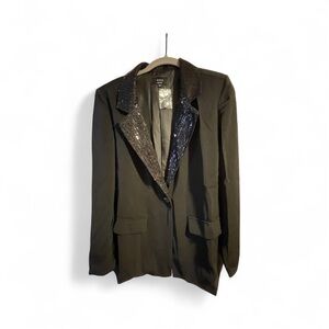 Vici Black Blazer with Sequin Lapel